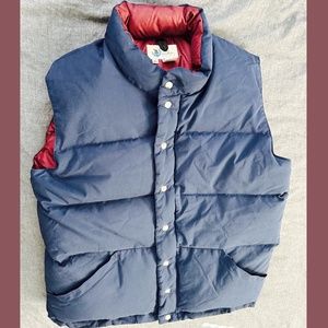 Men's Blue and Red Quilted Vest